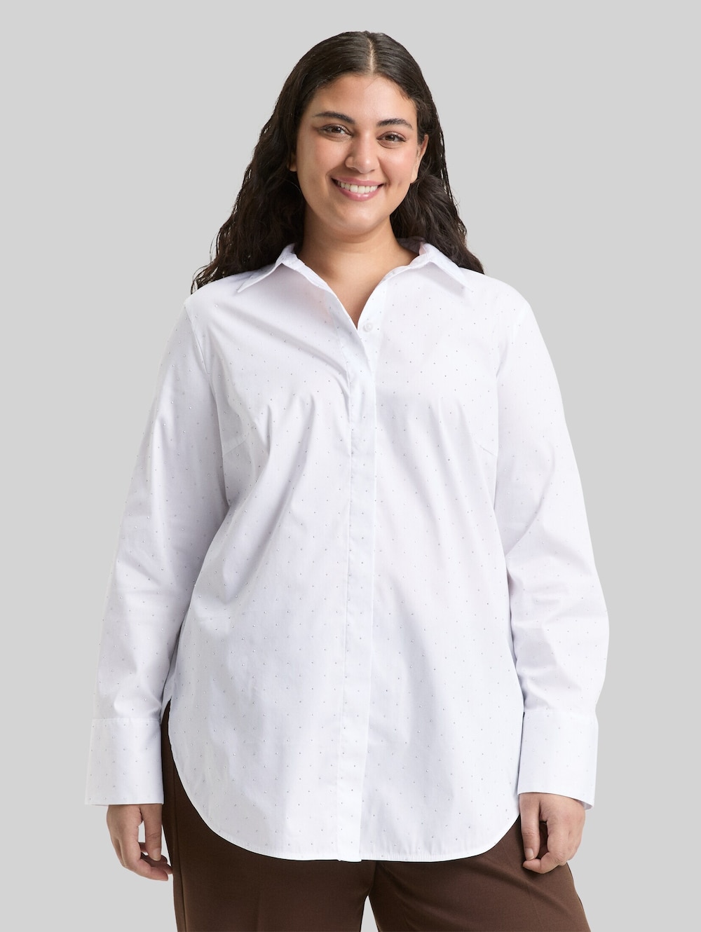 Loose Fit Bluse mit Strasssteinen
