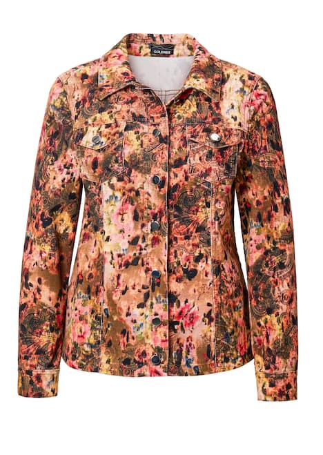 GOLDNER Jas Baby-corduroy jasje met opvallende print