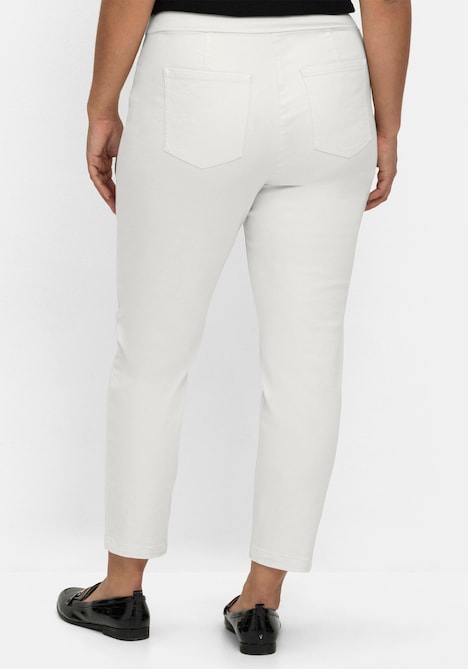 Schlupfhose 7/8-Hose mit Schlupfbund, schmale Form Rundumdehnbund Uni