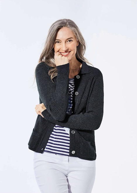 Strickjacke mit Polokragen