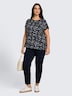 T-Shirt im Material-Mix