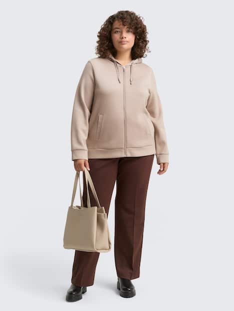 Hoodie Sweatjacke aus Scuba