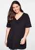 Longshirt Kurzarm Uni Ohne Kragen