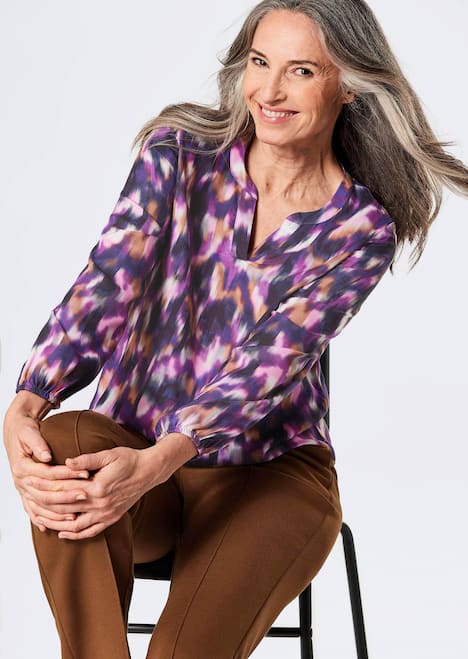 GOLDNER Blouse Gedessineerde blouse met tuniekhals