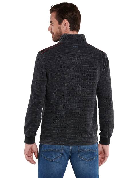 engbers Herren Sweatshirt mit Stehkragen , Schwarz