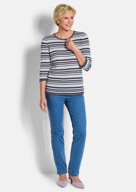 Strickpullover im Ringel-Look