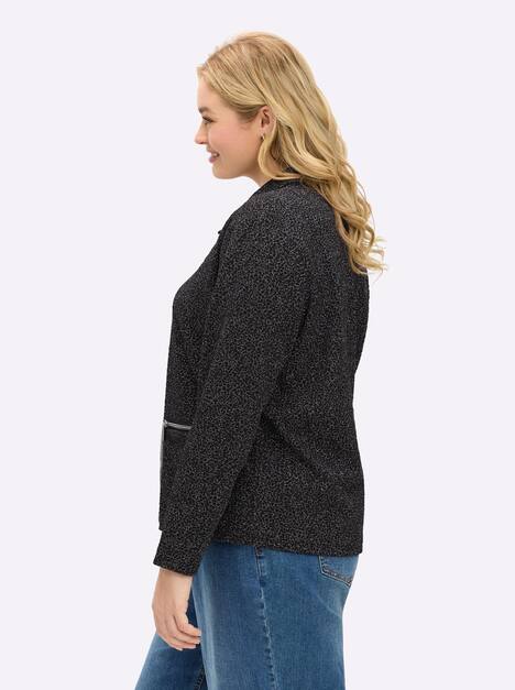 Sweatjacke Langarm Uni Hemdkragen