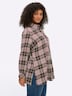Langarm-Bluse Karobluse in angerauter Flanell-Qualität Langarm Hemdkragen