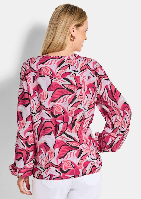 Viskosebluse mit floralem Muster