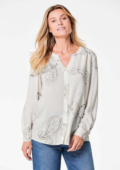 GOLDNER Blouse Blouse met glinsterend paisleypatroon
