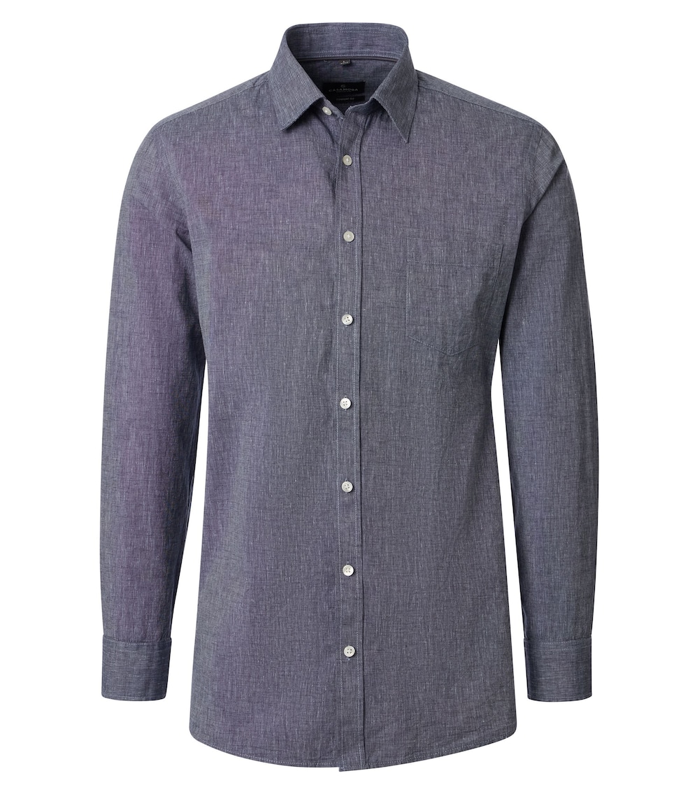 Leinenhemd uni Casual Fit