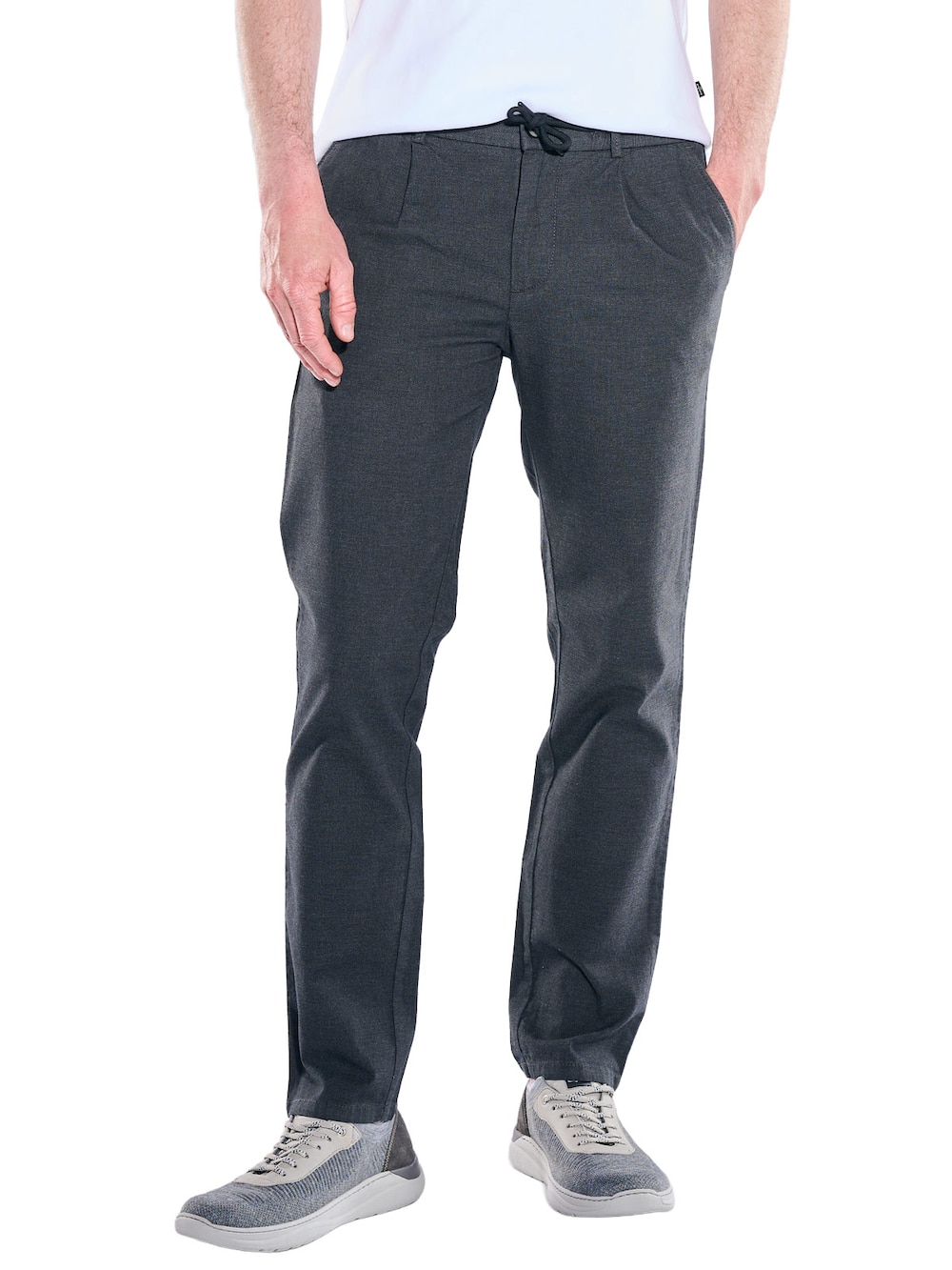 Herren Chino mit Tunnelzug , Schwarz