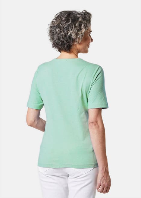 Basic Baumwollshirt mit kurzem Arm