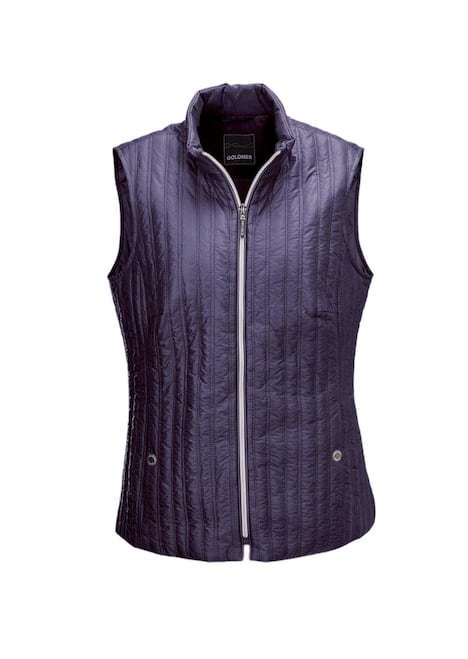 GOLDNER Gewatteerde bodywarmer Licht, doorgestikt vest met opstaande kraag