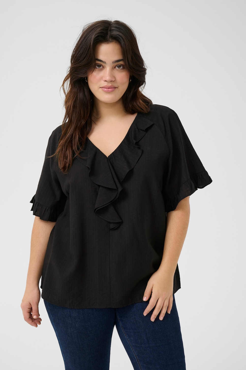 Blouse met korte mouwen Regular fit