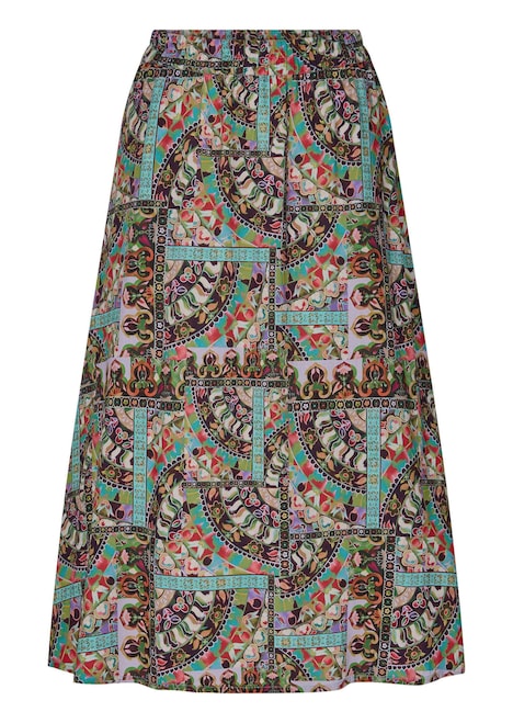 Viscose rok met patchprint