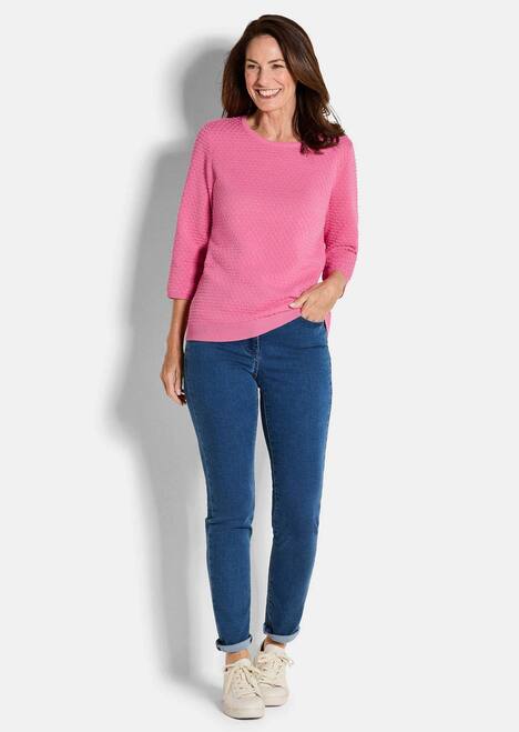 GOLDNER Trui Tricot pullover met stippenmotief