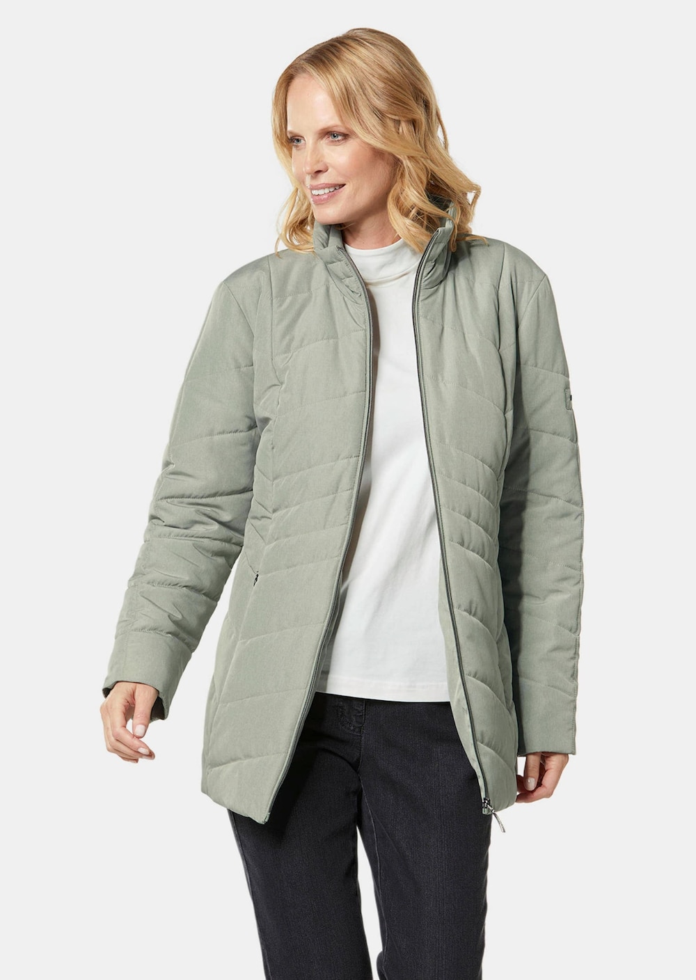 Warme Steppjacke in Jeansoptik