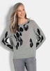Langarm Strickpullover im Leo-Design