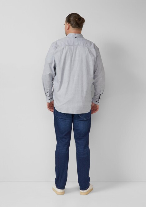 Regular Fit: Strukturiertes Hemd mit Brusttasche