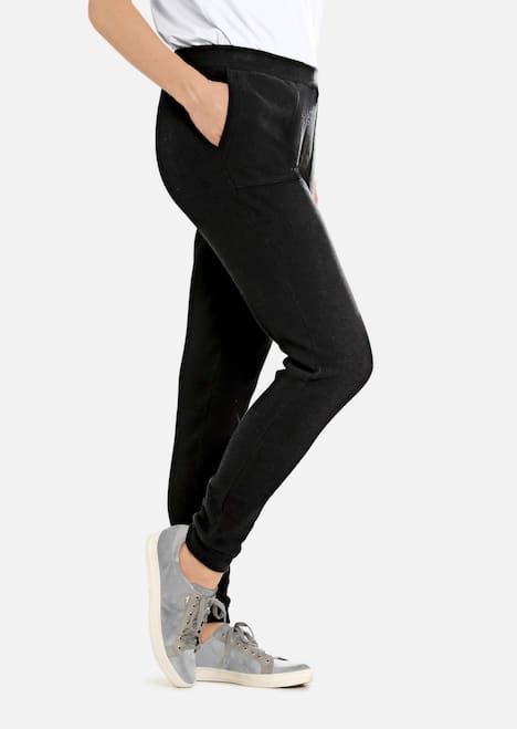 Bequeme Flausch-Freizeithose mit Bündchen