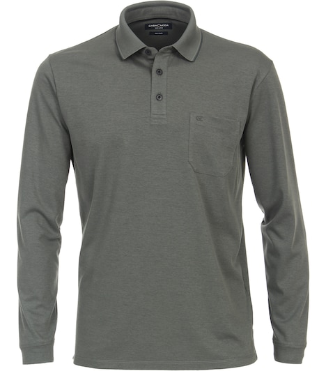 Polo-Shirt Langarm uni