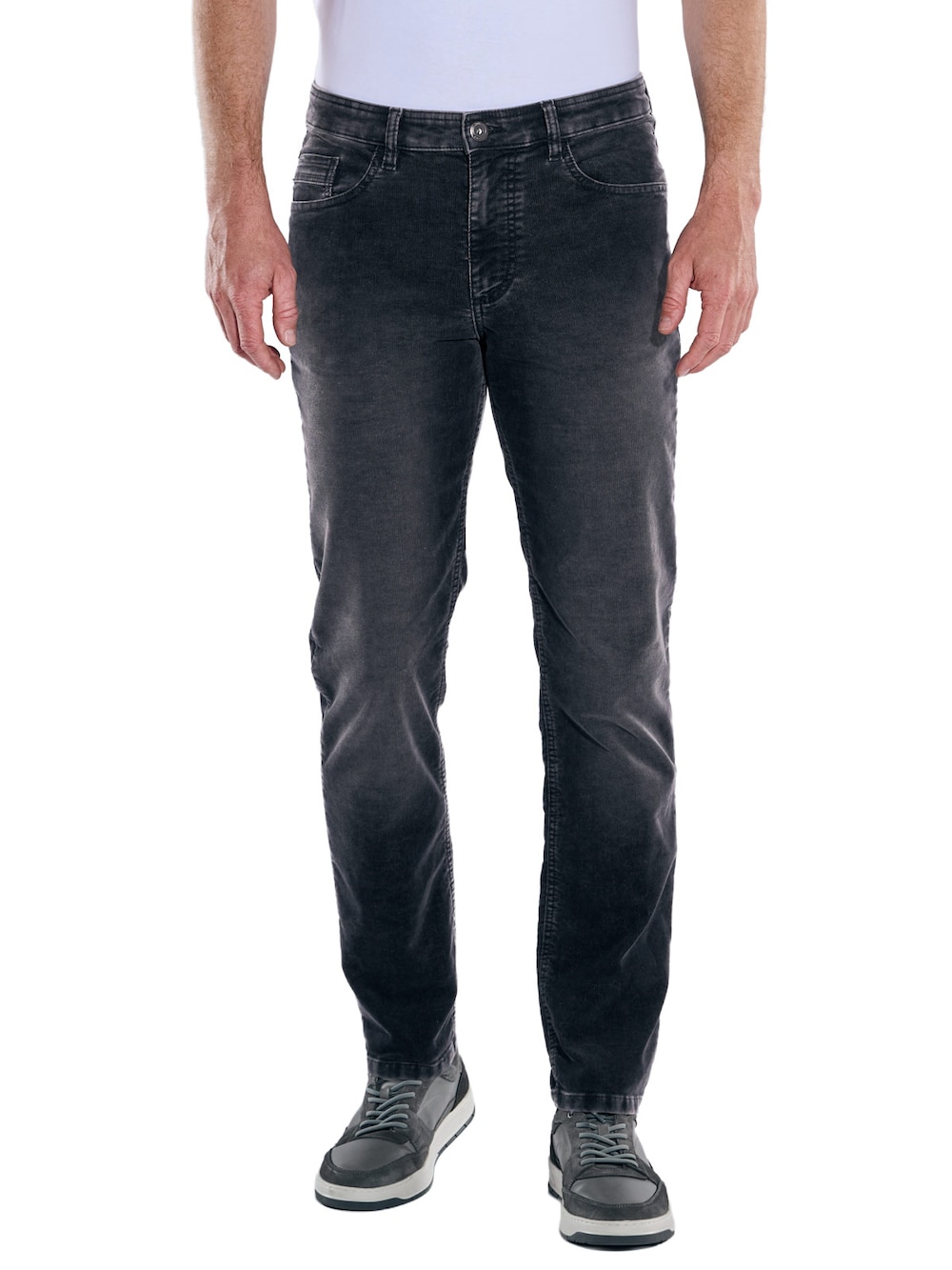 engbers Herren Hose 5-Pocket aus Cord , Anthrazit