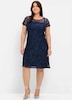 Spitzenkleid Kurzarm Uni