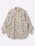 Cape Cape mit Blütenprint und Rippbündchen 3/4-Arm Stehkragen