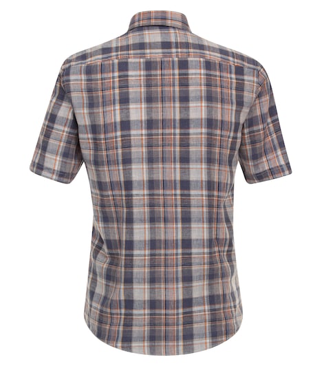 Leinenhemd Kurzarm kariert Casual Fit