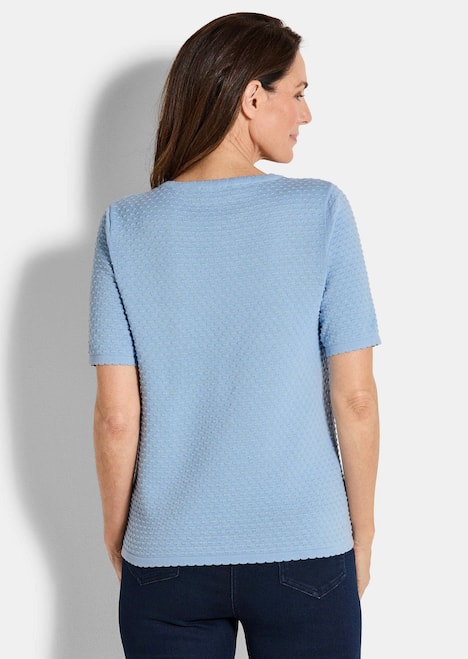 GOLDNER Trui Pullover met korte mouwen en stippenmotief