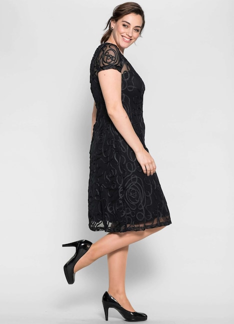 Spitzenkleid Kurzarm Uni