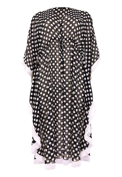 Kaftan met stippenprint