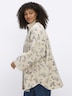 Cape Cape mit Blütenprint und Rippbündchen 3/4-Arm Stehkragen