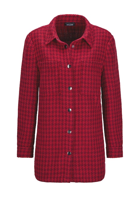 Lässige Longjacke mit Pepitamuster