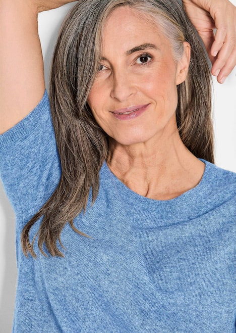 GOLDNER Pullover van kasjmier met ronde hals Pullover van kasjmier met korte mouwen en ronde hals