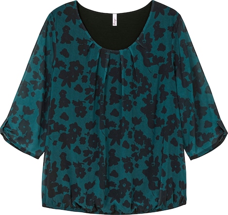 Tunika 3/4-Arm Blumen Ohne Kragen