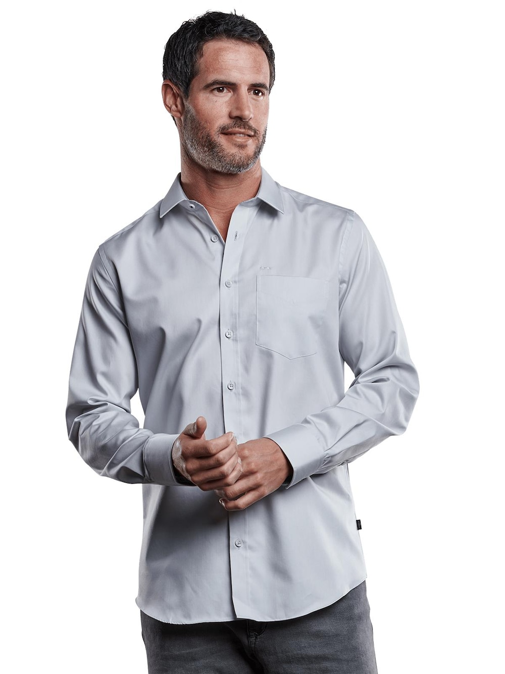 engbers Herren Hemd My Favorite , Silbergrau