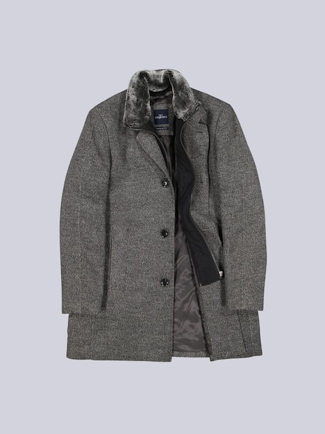 engbers Herren Mantel mit heraustrennbarem Kragen , Grau