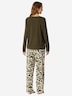 Schiesser Damen Pyjama Selected Premium oliv