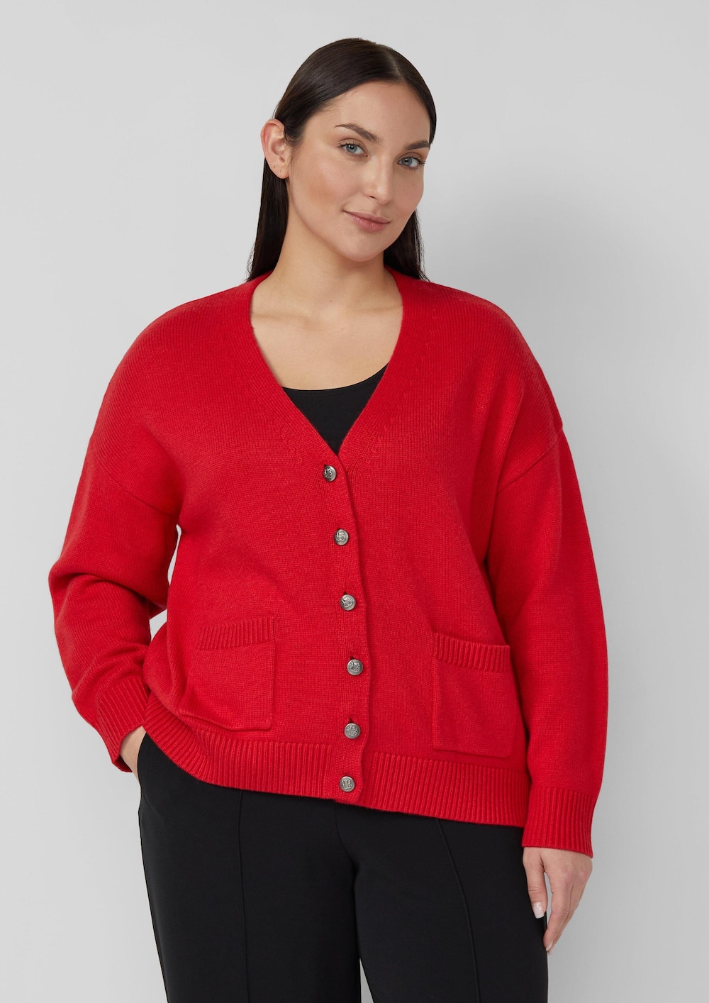 Cardigan aus Wollmix mit Metall-Knöpfen