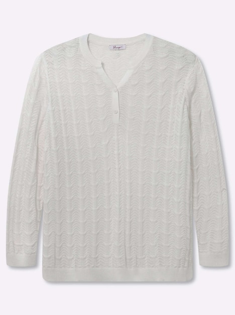 Pullover Langarm Ajour Ohne Kragen