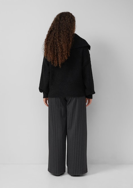 Boucle-Strickjacke