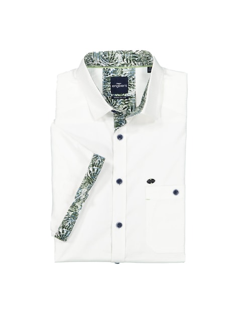 Herren Kurzarm-Hemd regular , Reinweiss