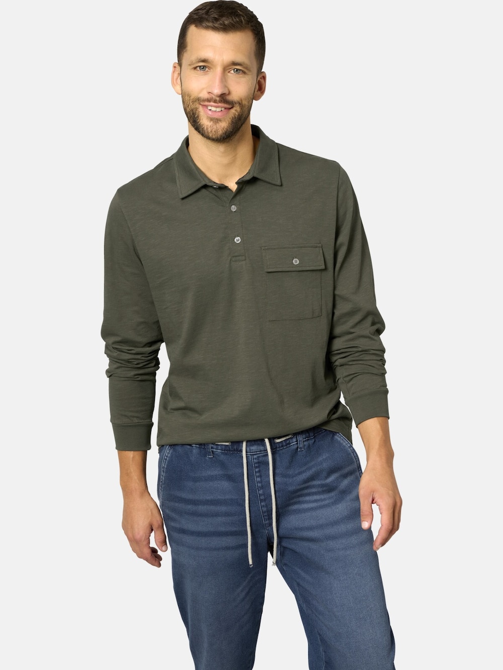 Langarm-Poloshirt FIOREZONTO