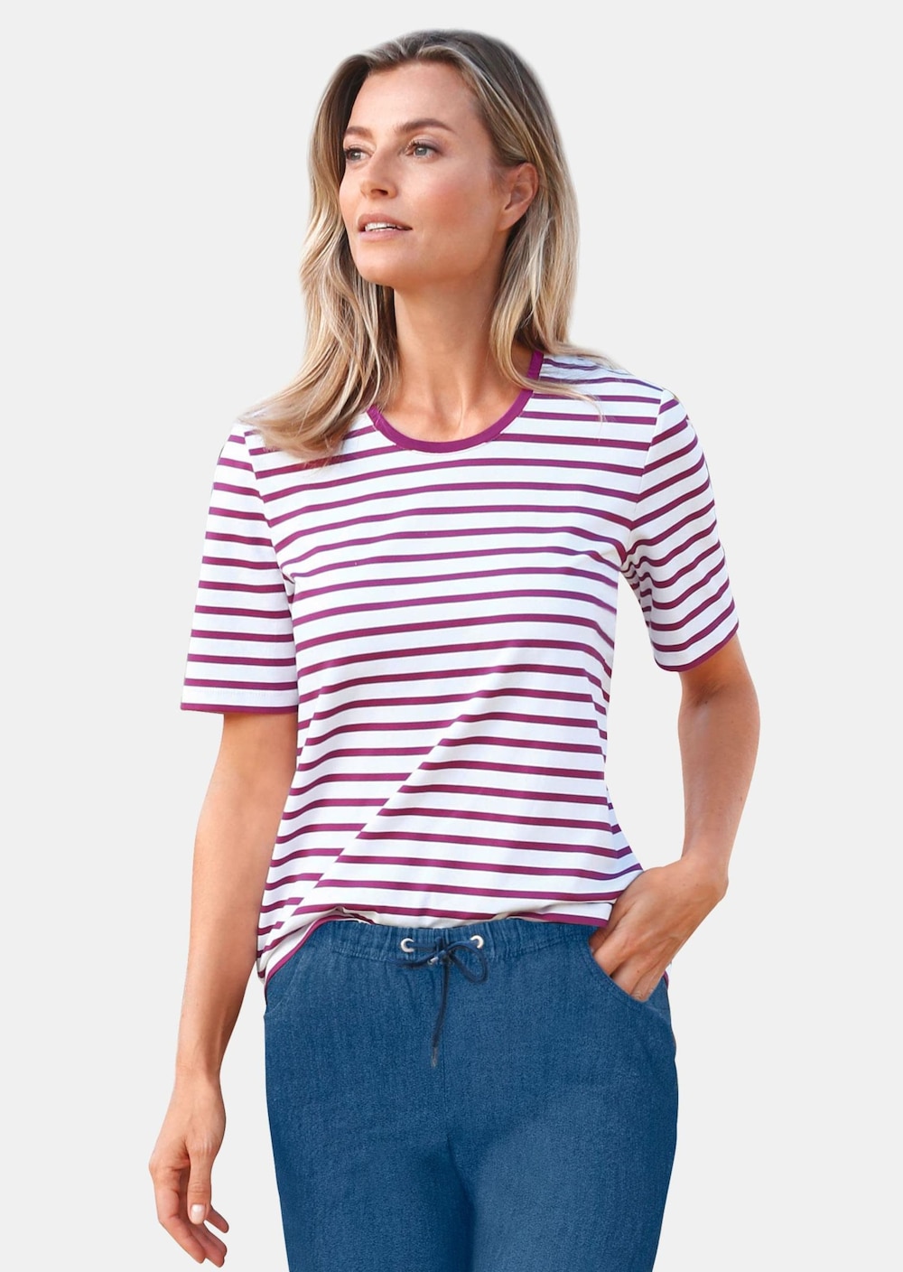 Jerseyshirt im Streifen-Look