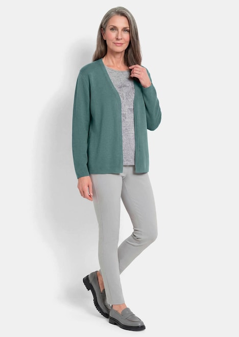 Feinstrickjacke mit Schurwolle