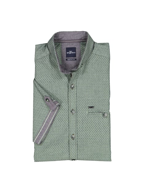 engbers Herren Kurzarm-Hemd gemustert , Hellgruen