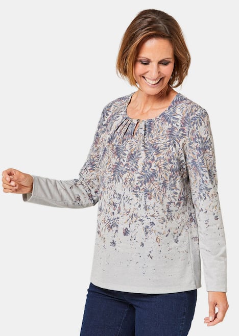 Druckshirt mit aufwendigem Ausschnitt