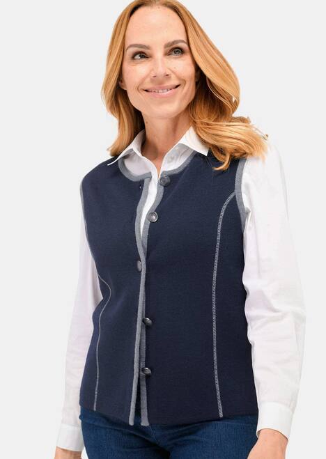 Zeitlose Merino-Weste mit Knopfleiste